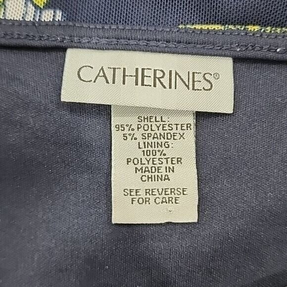 Catherines Top Flowy Lined 3/4 bell sleeve blue floral Women's 2X - Picture 5 of 9